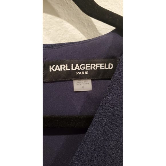 KARL LAGERFELD Cold Shoulder Jumpsuit  Navy Blue - Picture 5 of 6